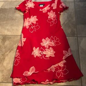 Red floral dress